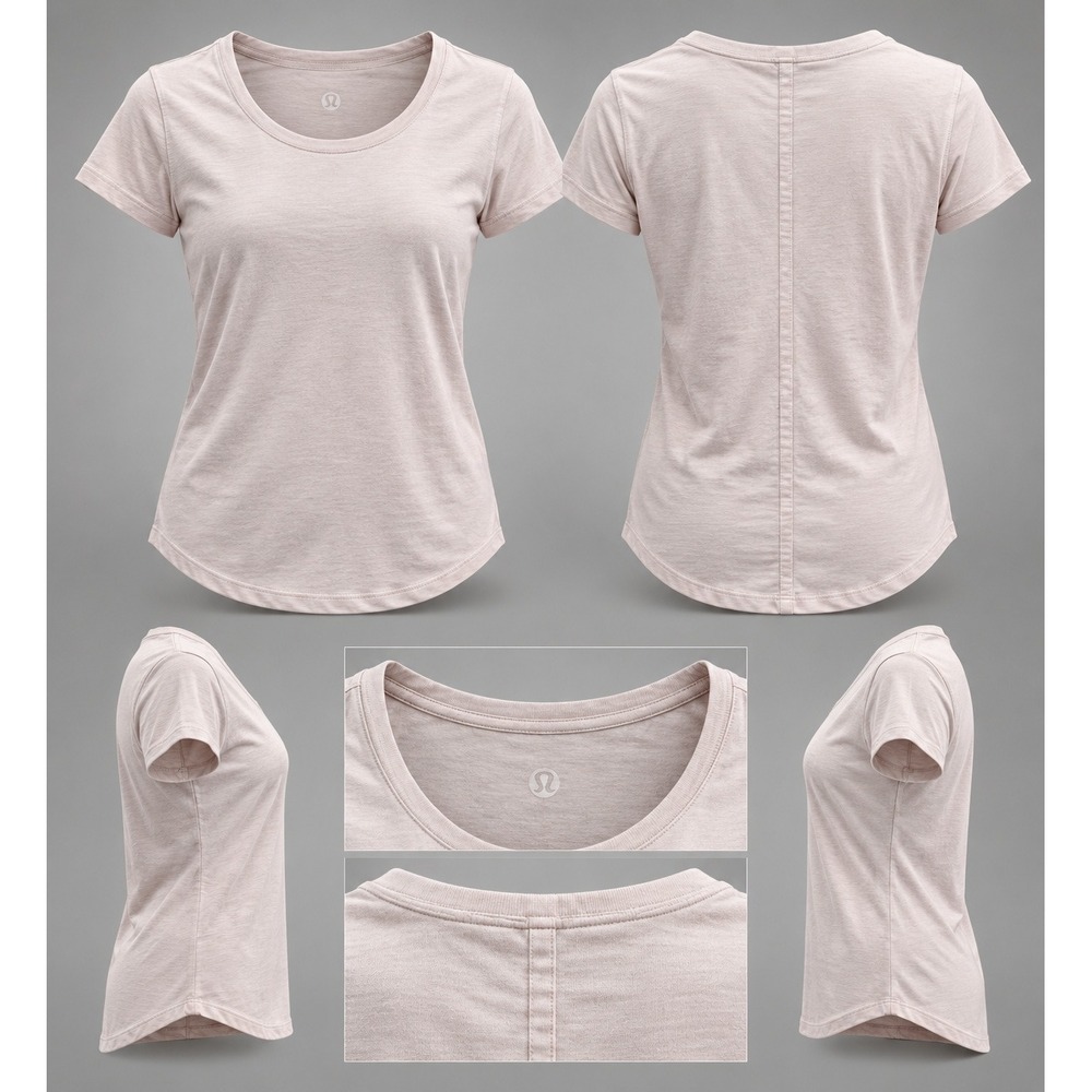 Lululemon Love Tee Short Sleeve Crew Neck Curved Hem Pink Activewear Shirt